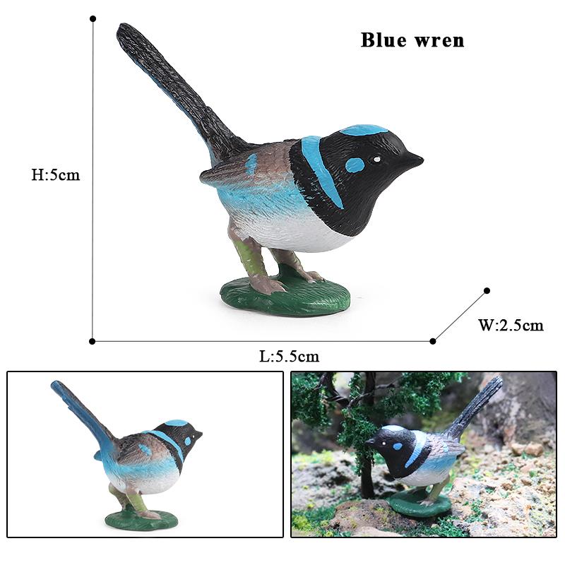Oenux Forest Bird Animals Wild Ostrich Magpie Owl Crow Flamingos Figurines Action Figure PVC Garden Decoration Miniature Kid Toy