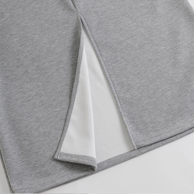 Autumn 2026 Casual Drawstring High Waist Slimming Slit Pencil Skirt