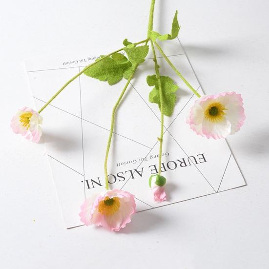 23.6" Tall Artificial Flowers Faux Silk Ranunculus Flower Stems with 3 Heads Blooms And 1 Bud for Wedding Decor Floral Arrangement Table Centerpiece