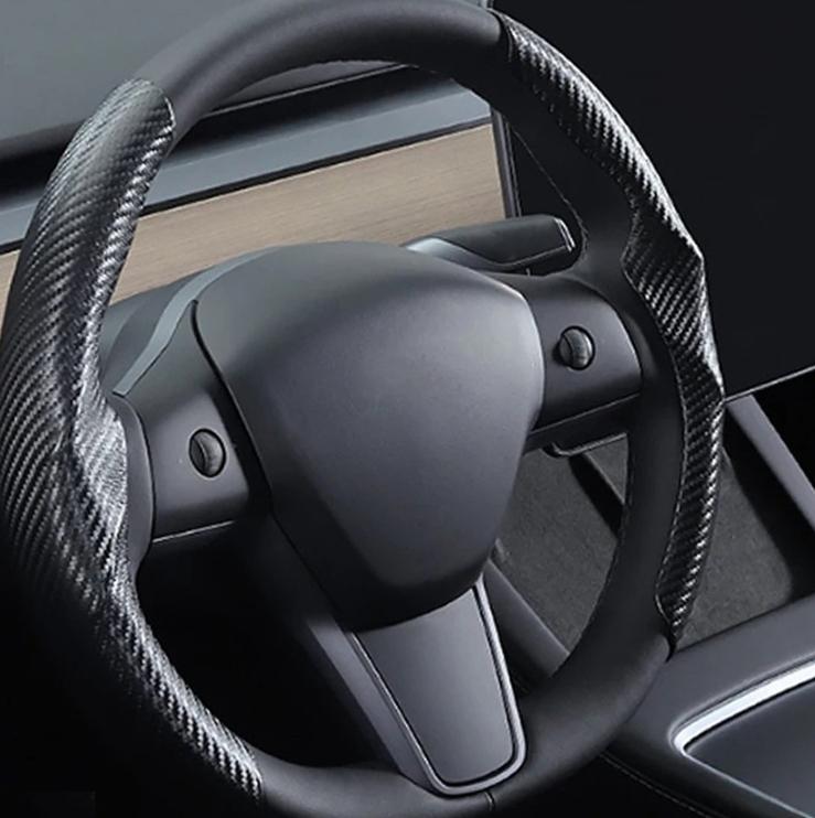 Million Durable and Wear-Resistant Carbon Fiber Steering Wheel Cover for Tesla Model 3
