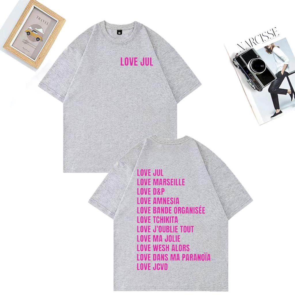 2025 Sommer Liebe Jul Marseille Rap Fan Geschenk 100 Reine Baumwolle Bedrucktes T-Shirt Herren Damen Street Hip Hop Übergroß Kurzarm