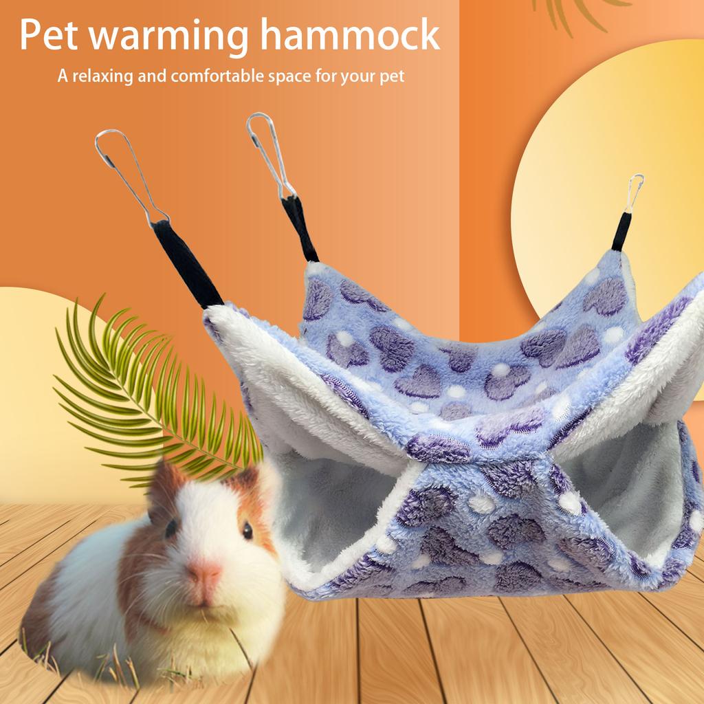 Buy Bunk Pet Bed Hammock Coral Fleece Small Animal Pet (34cm Purple