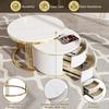 2Pcs 27.6 Inch Nesting Coffee Table Minimalist Round Coffee Table Side Tables With 2 Drawers Circular Center Table For Bedroom
