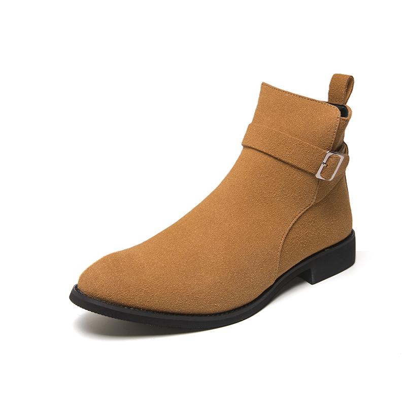 

The 2026 new autumn and winter Chelsea Boots matte suede ankle boots size 47 high-top pointed casual leather shoes 47