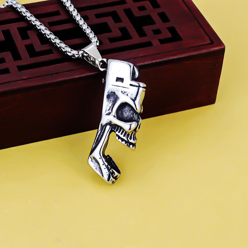 Odin Viking Helmet Titanium Steel Pendant Nordic Pirate Men's Necklace