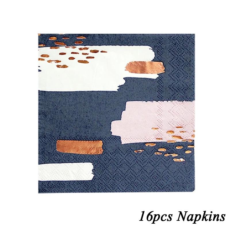 

Party Gilding Blue Disposable Tableware Paper Napkins Cups Plates For Kids Birthday Wedding Party Decoration Birthday Supplies