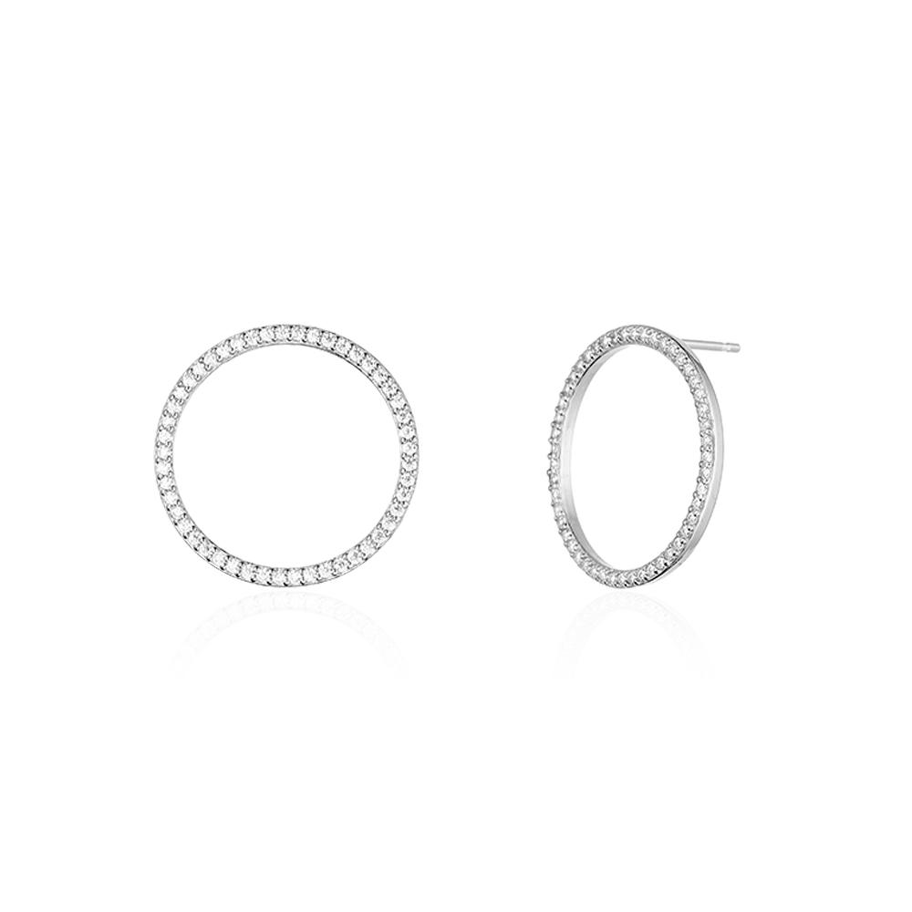 ANDYWEN Prata de Lei 925 Ouro Círculo Grande Zircônia Cúbica Cravejada Brinco Clipe Joalheria Fina de Luxo Cristal Redondo Mulheres Clipes Joias