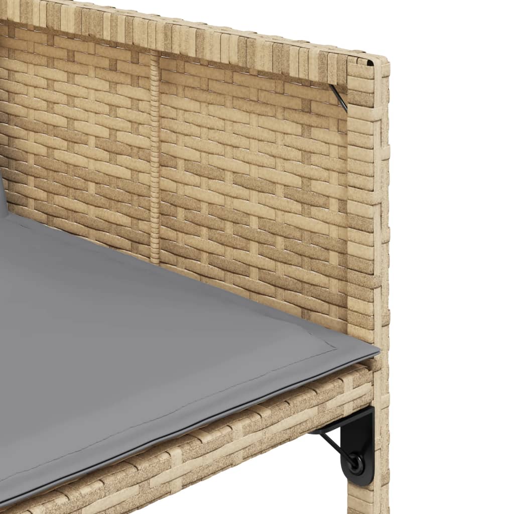 Vidaxl 13-Cz Garden Furniture Set, Cushions, Mixed Beige, Rattan Pe