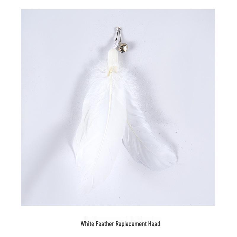 Steel Wire Feather Cat Teaser with Bell – Interactive Self-Amusement Toy for Cats