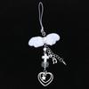 Sweet Bowknot Phone Charm Angel Wing Pendant Keychain for Bag Accessory Phone Strap Lanyard Beaded Key Chain Jewelry