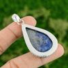Daughters Day Deal Sterling Silver Pear Lapis Lazuli Stone Boho Pendant Jewelry