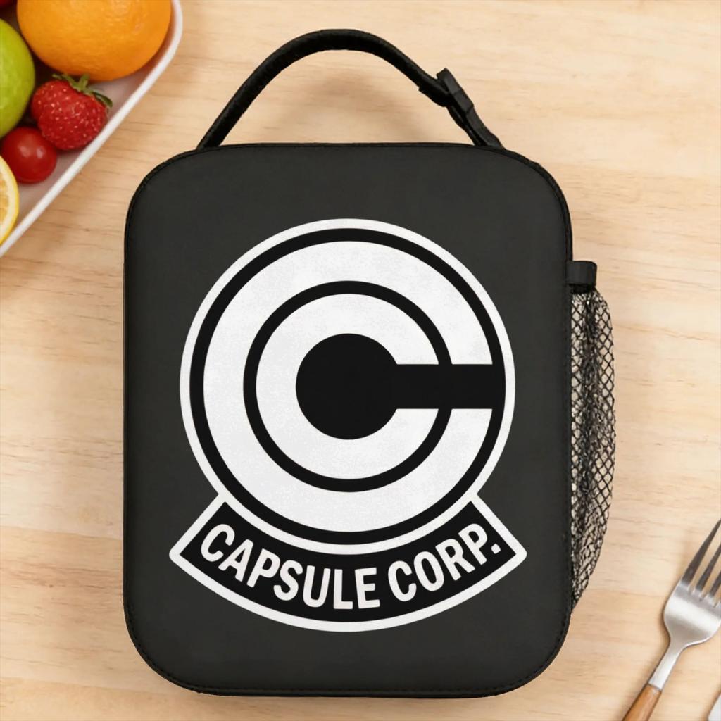 Lunch Bag Capsule Corp Logo School Lunch Box For Child Vintage Convenient Print Cooler Bag