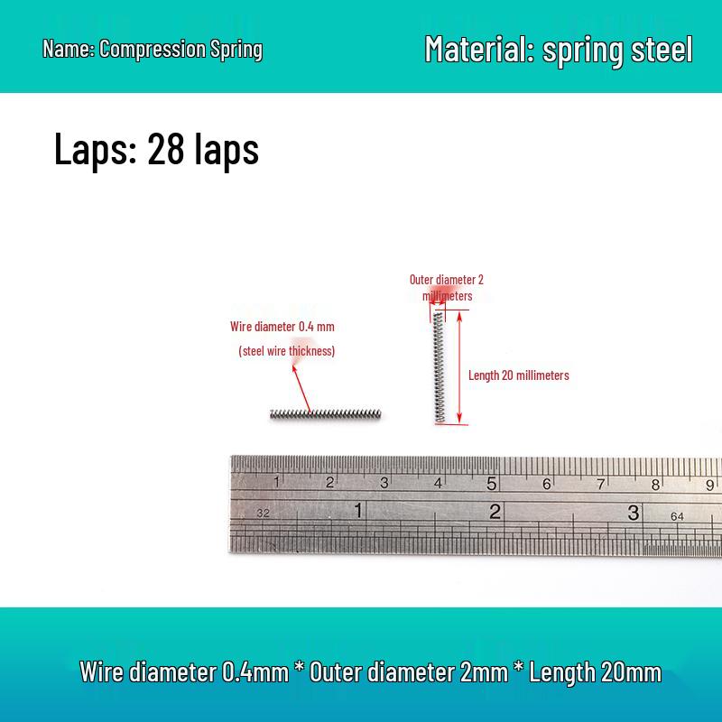 Small Mechanical Compression Spring: 0.4mm Wire, 2-8mm Outer Diameter