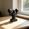 Figurka svalovce 3D tisk, matná černá, realistický model svalové postavy pro vzpírání se stabilní základnou, dekorace do posilovny pro muže, dárek pro fitness