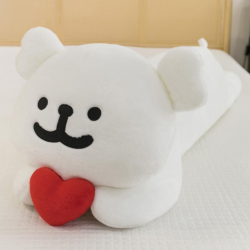 White Maltese Love Brown Plush Toy Simulation Cartoon Puppy Doll Birthday Gift