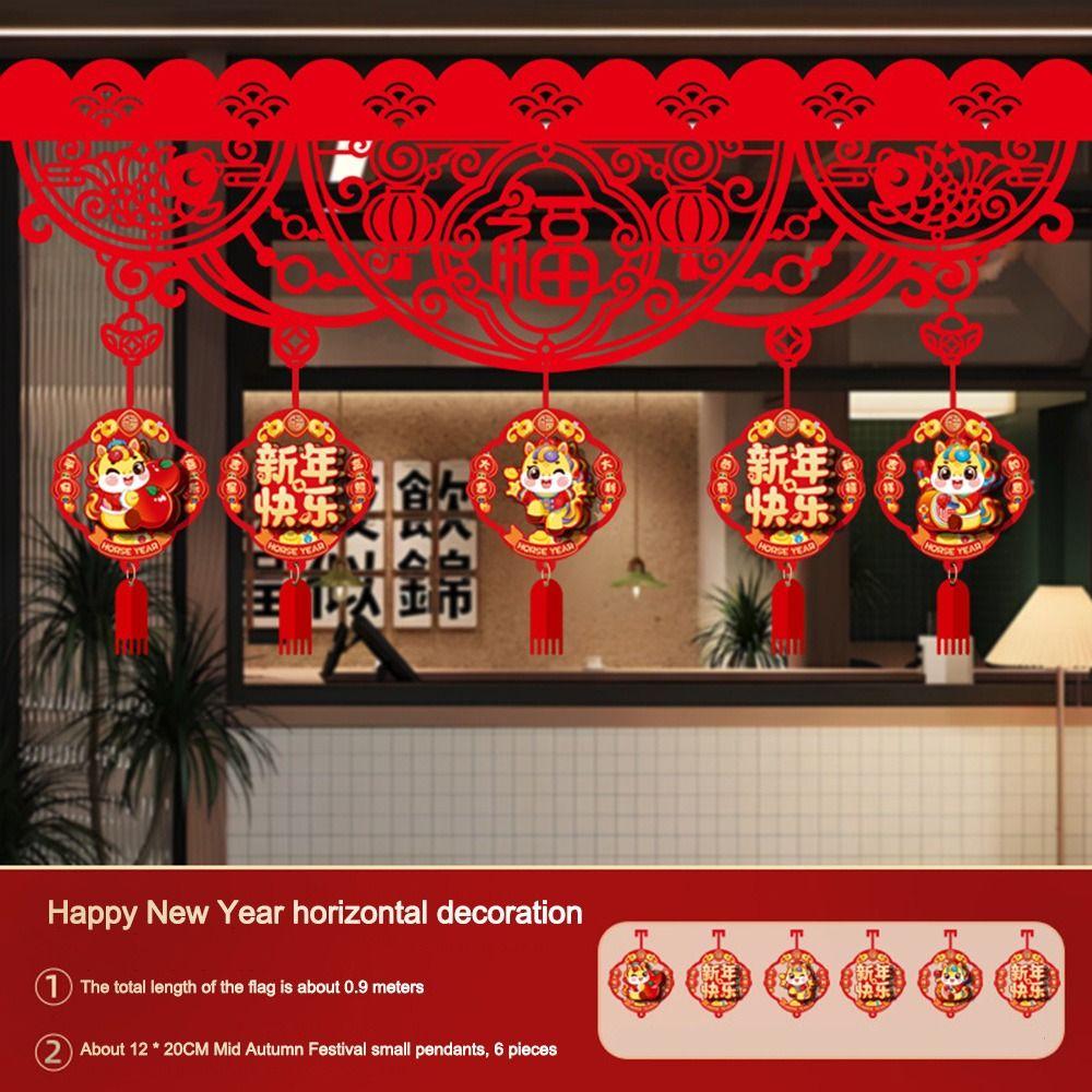Lucky Character Door Decoration Red New Year Decorations Festive New Year Supplies