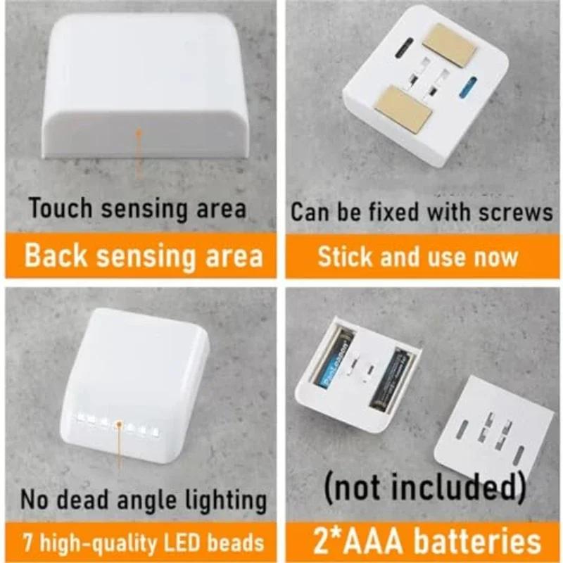 LED Cabinet Motion Sensor Light, No Battery Included Closet Lamp, Battery Operated Wardrobe Lighting for Kitchen Cupboard Indoor