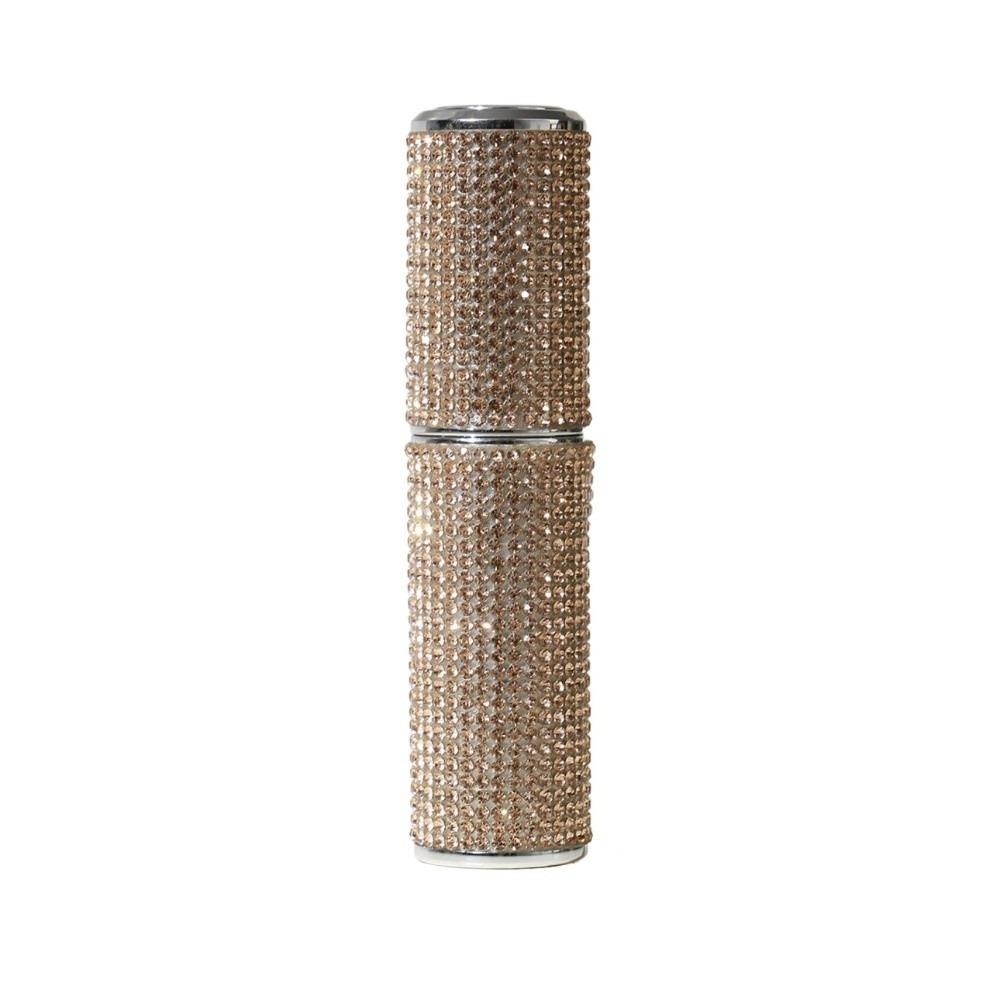 

Portable 8ml Perfume Bottle Rhinestones Cosmetic Container Rotary Type Spray Bottle Outgoing Gold 10ml