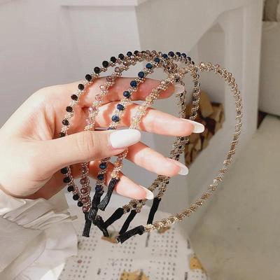 Elegantní korálková křišťálová make-up čelenka pro ženy