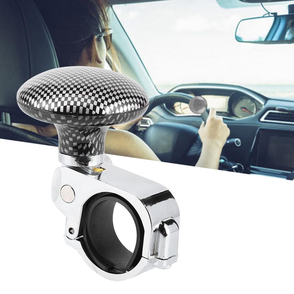 Universal Car Steering Wheel Spinner Knob Power Ball Auxiliary Booster Handle Control (Carbon Fiber Pattern)
