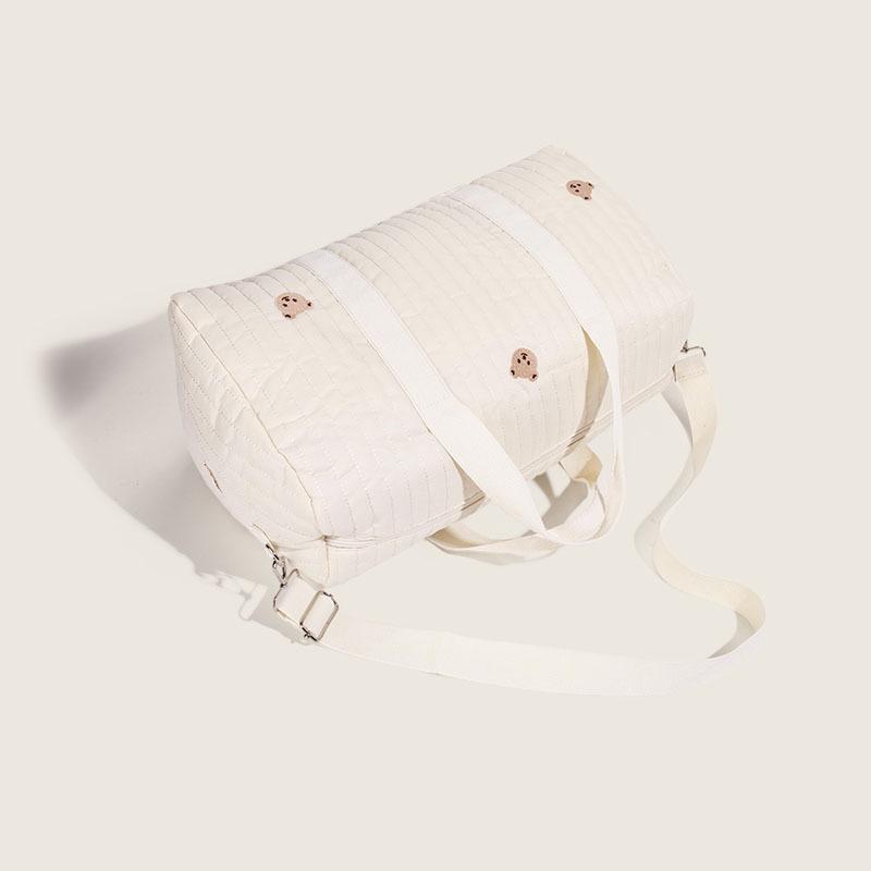 INS Large Mommy Bag Handheld Outdoor Storage Bag Single Shoulder Crossbody Mother and Baby Tote Bag Embroidered Travel Bag
