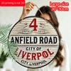 2D flache Aluminium Anfield Liverpool Straßenschilder und Plaketten, in verschiedenen Größen erhältlich. Wanddekorationen mit Wellenstruktur und Fußball-Thema
