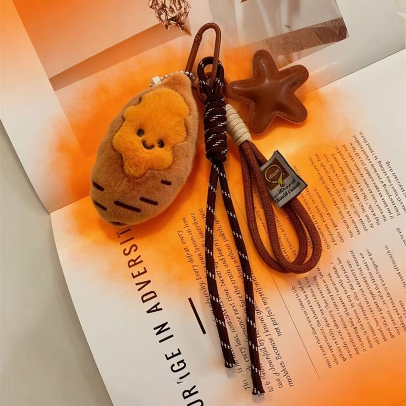 Cute Plush Sweet Potato Keychain Soft Plush Doll Charm Wallet Hanging Ornament For Backpack Purse Keys