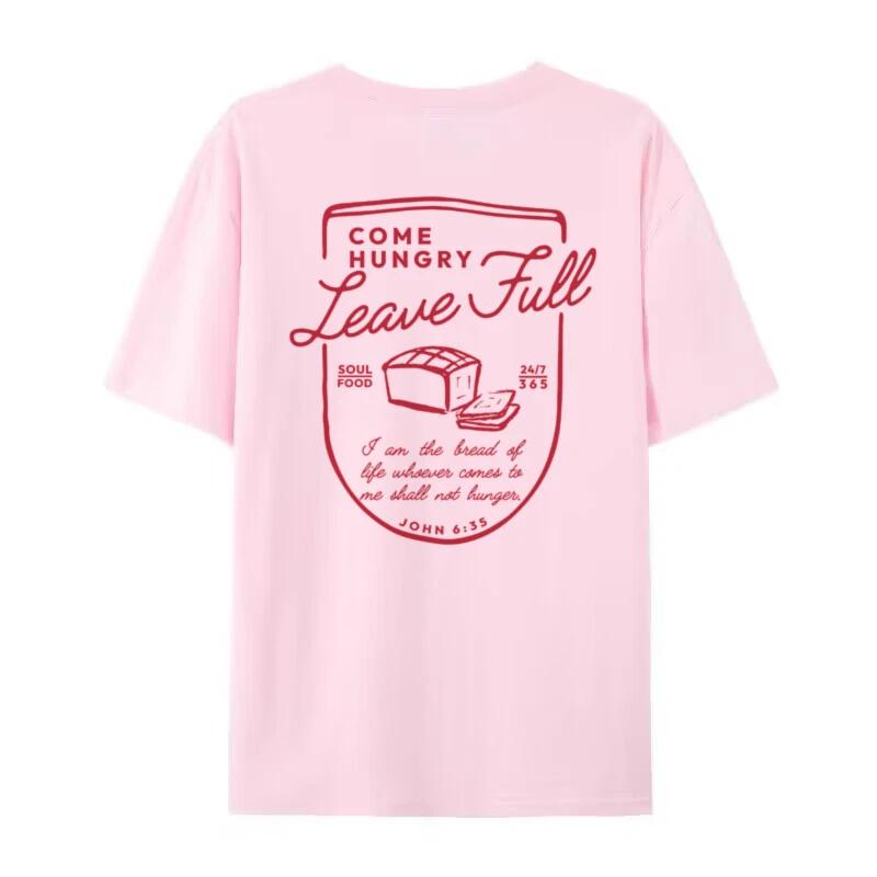 

Bread of Life Back Print Bible Verse Tshirts Women Unisex Vintage Religious Faith Graphic Tees God T Shirt Christian Clothes Gift 4XL