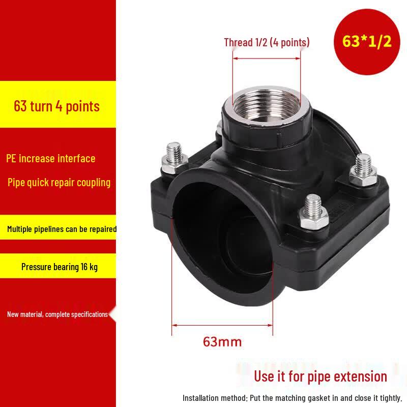 Water Pipe Female Thread Tee Repair Clamp