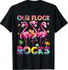 Our Flock Rocks Flamingo Summer Vacation Family Matching T-Shirt