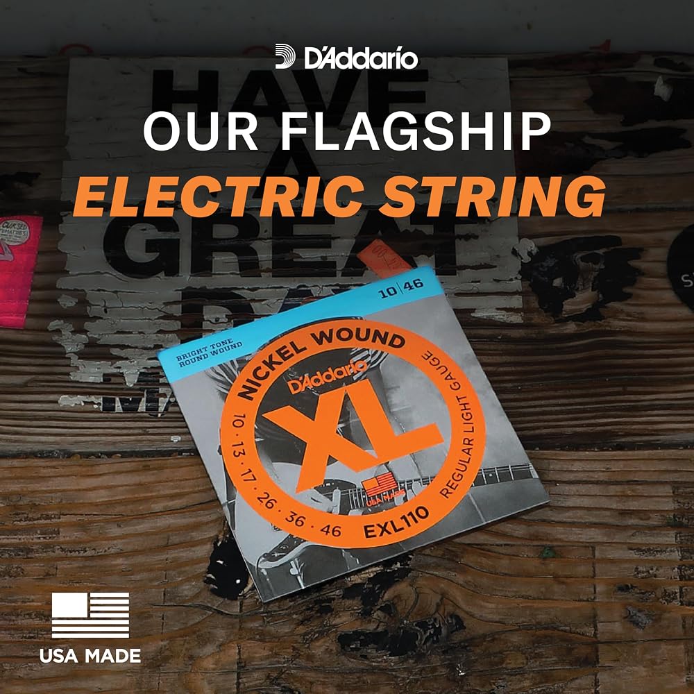 D'Addario XL Nickel Electric Guitar Strings .010-.046 Regular Light 10 Set Pack EXL110-10P