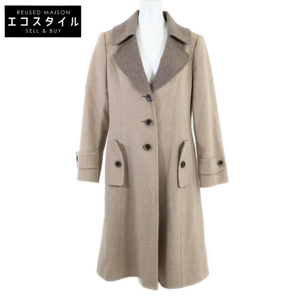FOXEY BOUTIQUE [Good Condition] 36177-ACFG14K 100% Cashmere, Bi-color, Long Coat 40 beigeUsed
