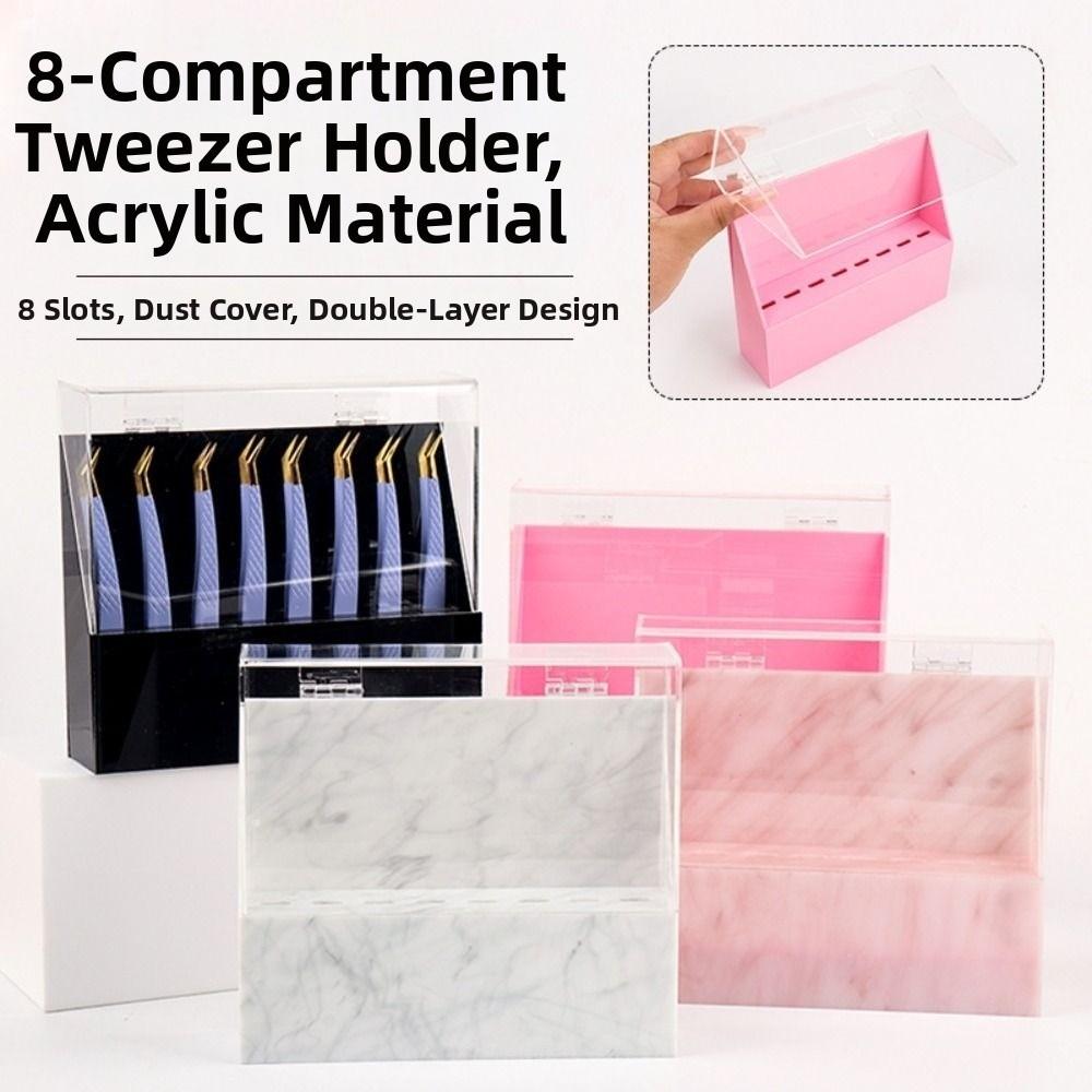 8 Holes Eyelash Extension Tweezers Rack Acrylic Tweezers Display Stand  Eyelash Display