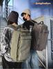 SpringSwalloow Outdoor Simple Canvas Boston Military Large Drum Size Simple Design Backpack, Bag, Style, Camping, Handbag, Capacity, Commuting, 30L,