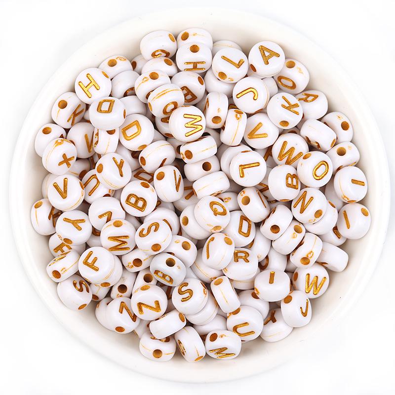 

Акриловые светящиеся бусины-буквы, разные стили, 100 шт./пакет для изготовления браслетов своими руками Diameter ~7mm, Thickness ~4mm, 100 pcs/pack