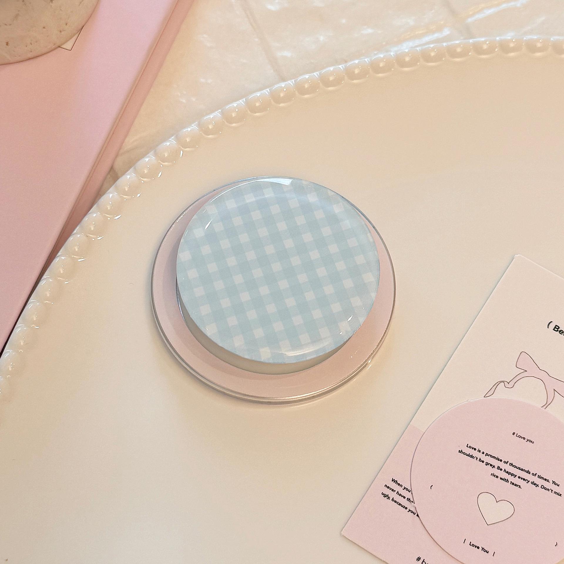 Korean Style Plaid MagSafe Magnetic Retractable Airbag Bracket for Women Single Stand