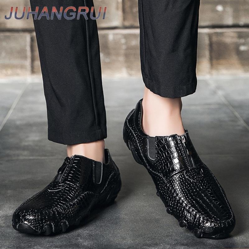 Men Leather Loafer Shoes Fashion New Bean Shoes Outdoor Men's Comfortable Breathable Soft Bottom Driving Shoe Casual Shoe Luxury
