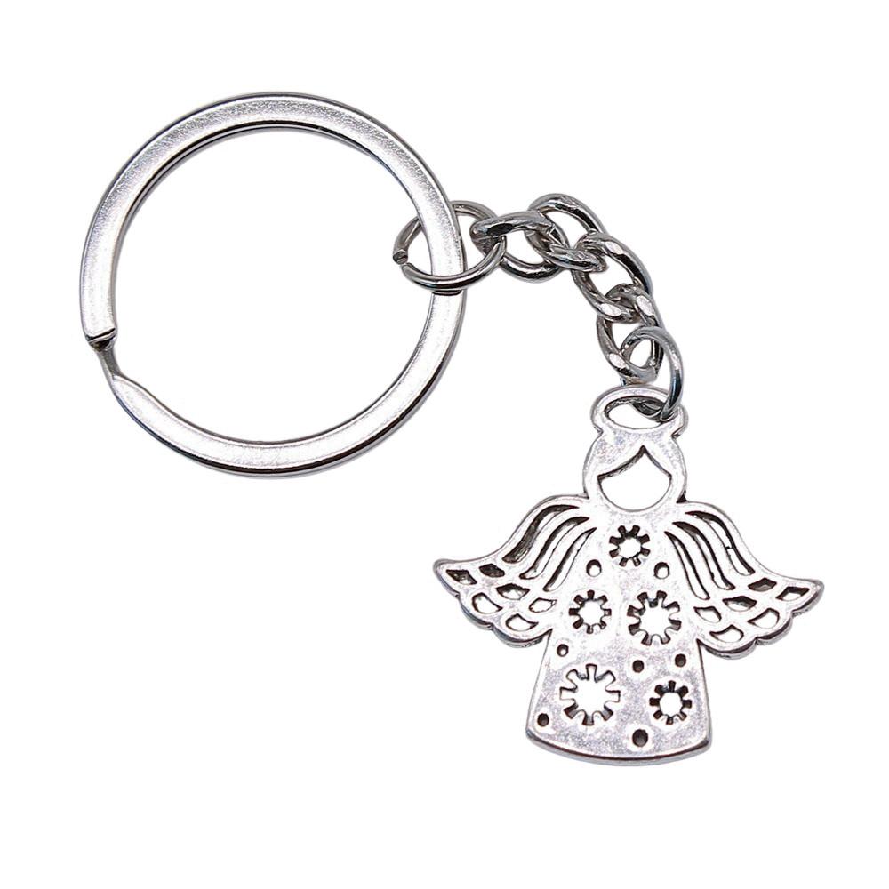 Angel Keychain Wings Charm For Students Protection Key Ring 28mm