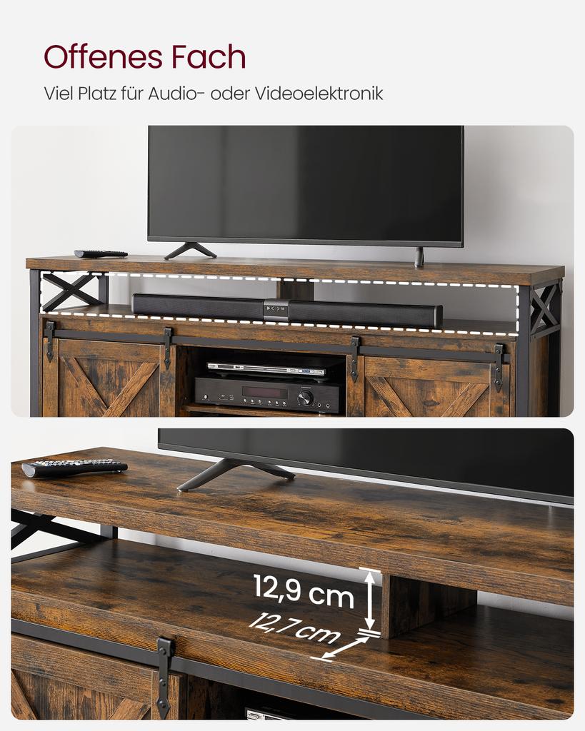 VASAGLE Móvel de TV Baixo para TVs até 65 Polegadas Estrutura de Metal