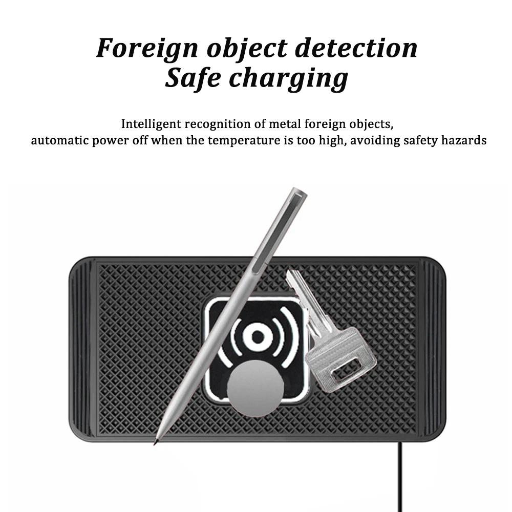 15W Wireless Car Charger Charging Pad Non Slip Qi Fast Charger Car Wireless Phone Charger for Android IPhone