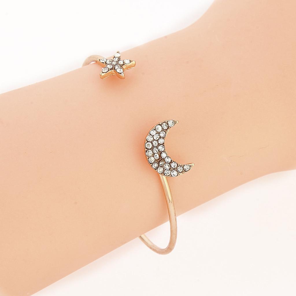 RUI RUI YU 4 buc/set Brățară de modă pentru femei Brățară elegantă cu deschideri concise Steaua cu diamante și lună