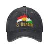 CARTE DU KURDISTAN Ez Kurdim Casquette de Baseball Coton Vieilli Décoloré Headwear Style Unisexe Outdoor Entraînements Casquettes Réglables Casquette