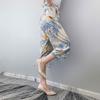 Summer Cotton Silk Polka Dot Slimming Over-the-Knee Pants