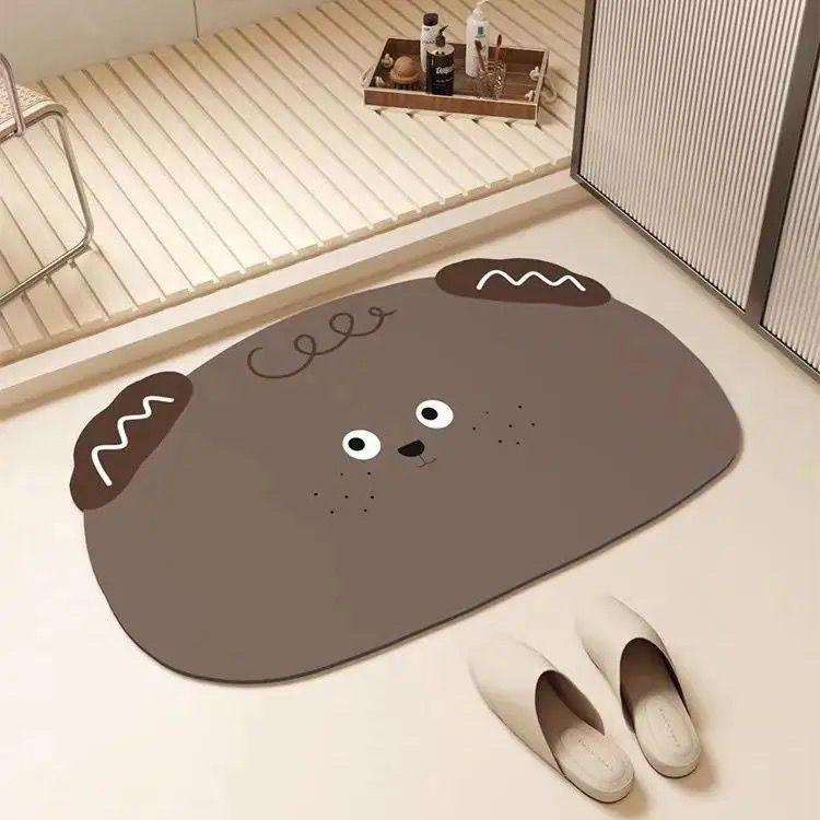 Bibulous floor mat diatom mud cartoon antiskid toilet bibulous quick-dry floor mat
