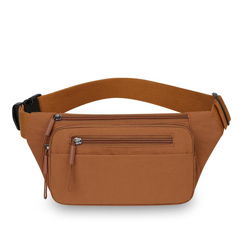 Multifunctional Mobile Phone Waist Bag Lightweight Chest Bag Solid Color Outdoor Commuter Crossbody Shoulder Bag
