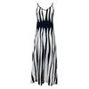 LYRIA Sexy Sleeveless Dress Women Black White Stripe Printed Long Dresses Summer Casual Vacation Party Dress Robe