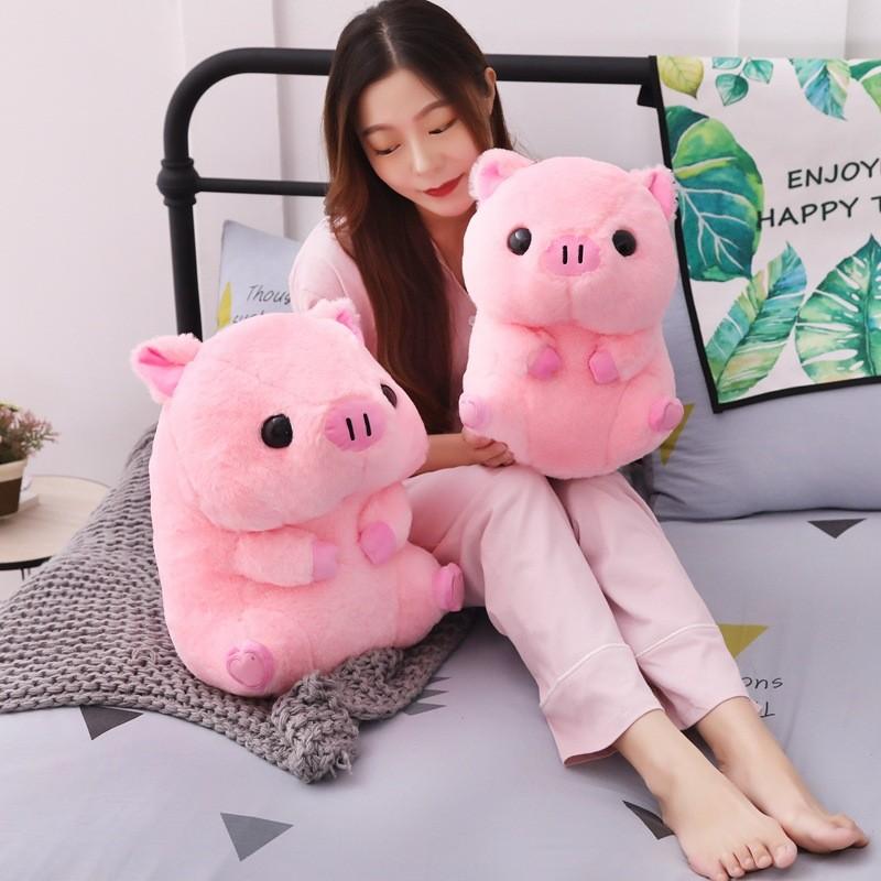 Pink Sitting Posture Big Head Lucky Pig Plush Toy Cute Girl Birthday Gift Doll