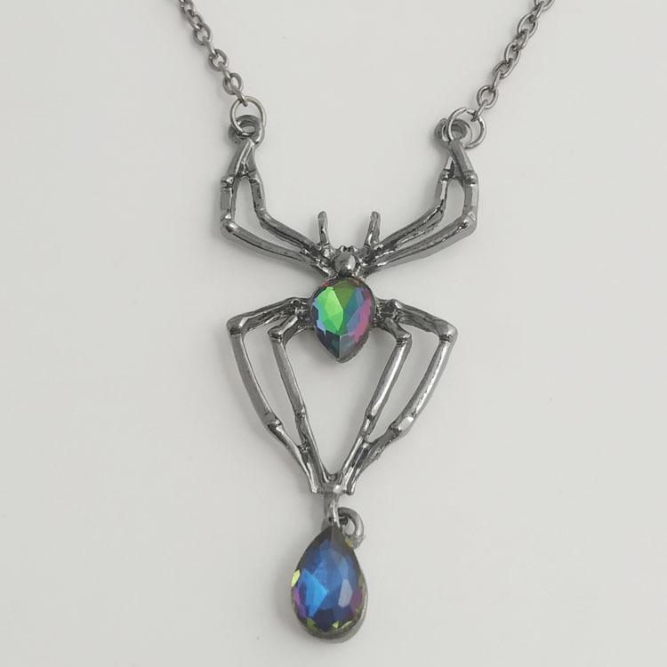 Classic Halloween Zircon Spider Necklace - Retro European & American Design