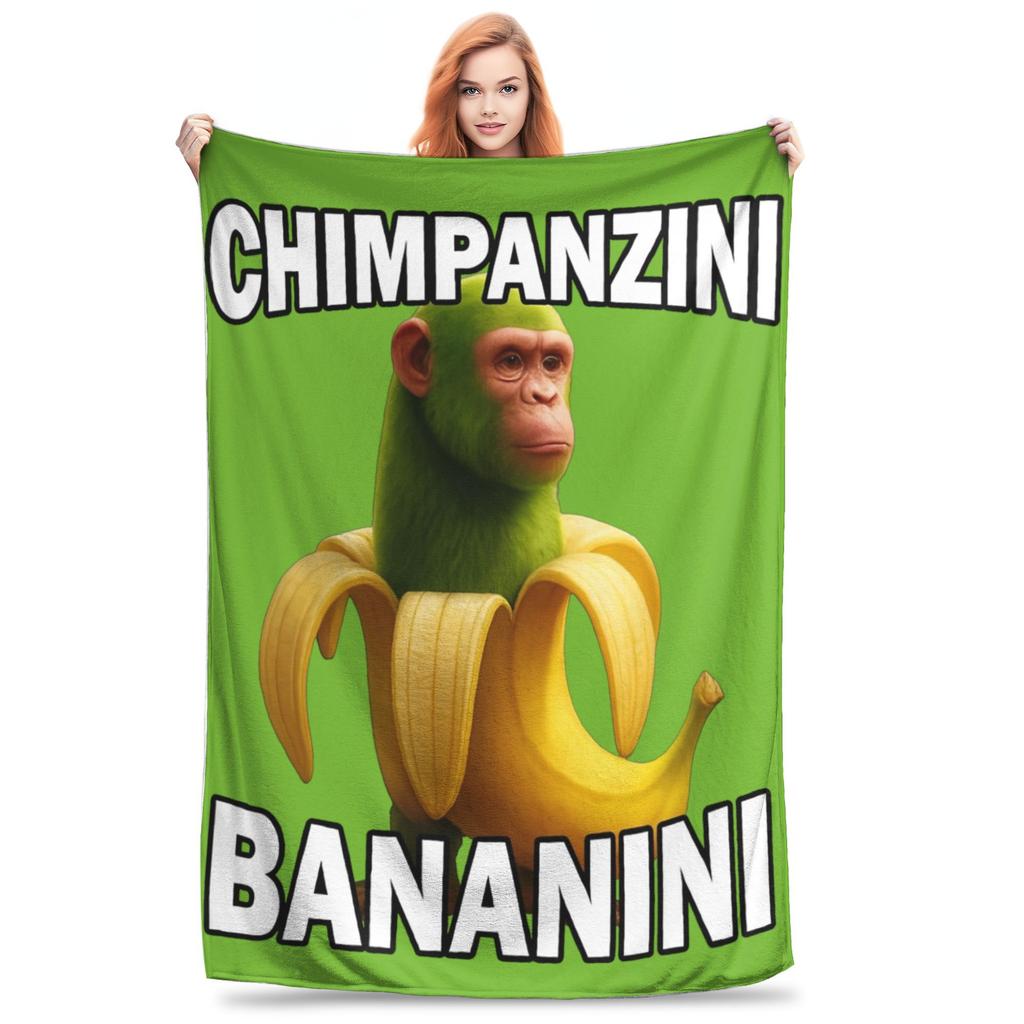 Bombardiro Crocodilo Tralalero Tralala Blanket Flannel Italian Brainrot Portable Throw Blankets for Sofa Travel Quilt