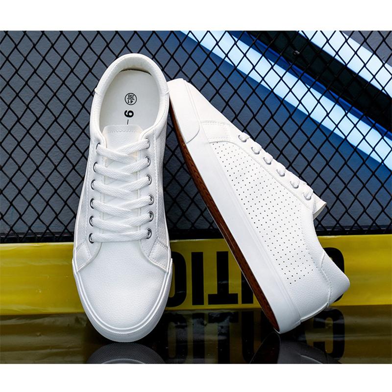 2025 Spring Summer Mens Flat Casual Shoes Soft Breathable Brand Male Footwear Cool Street Young Style White Shoes Plus Size 45